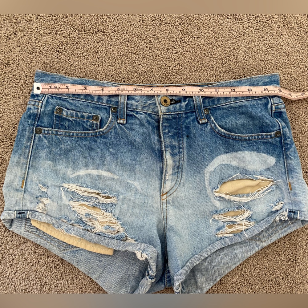 RAG & BONE Gunner Distressed Shorts, Size 26